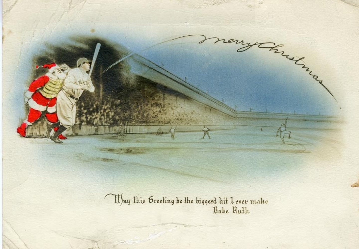 Vintage Babe Ruth Christmas Card. nolie caught this game. 